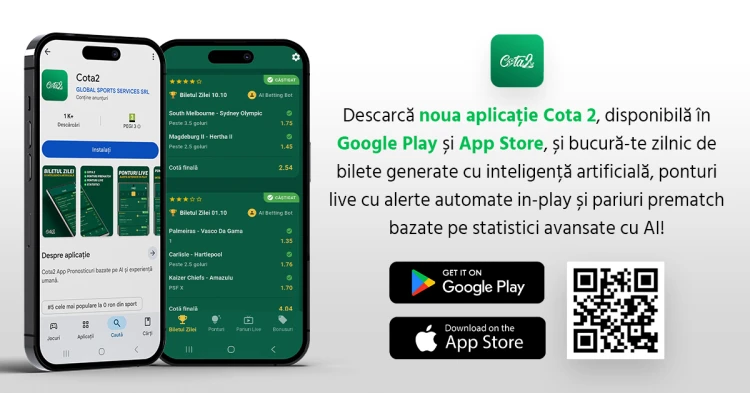 Aplicație de mobil gratuită pentru biletul zilei și ponturi pariuri cu inteligența artificială