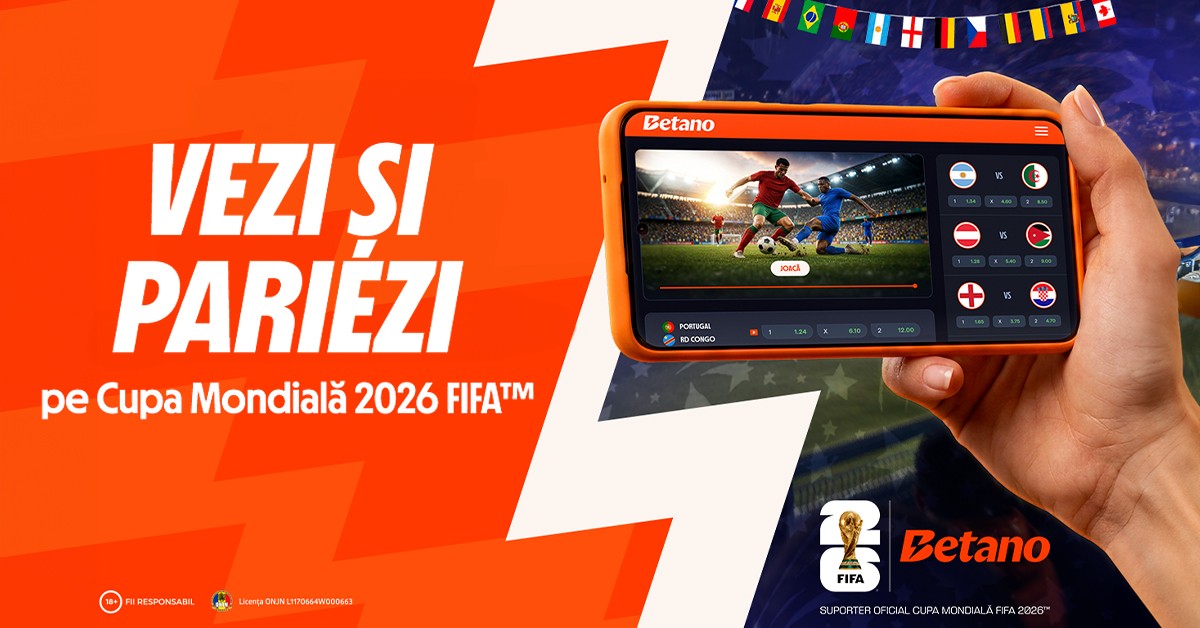 Pariuri live pe Betano: Cupa Mondială FIFA 2026™, livestreaming, program meciuri, statistici și cote speciale